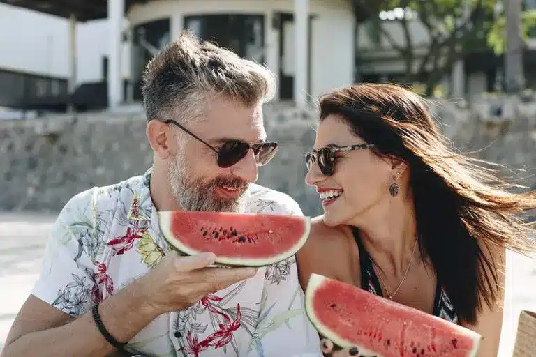 Couple eating